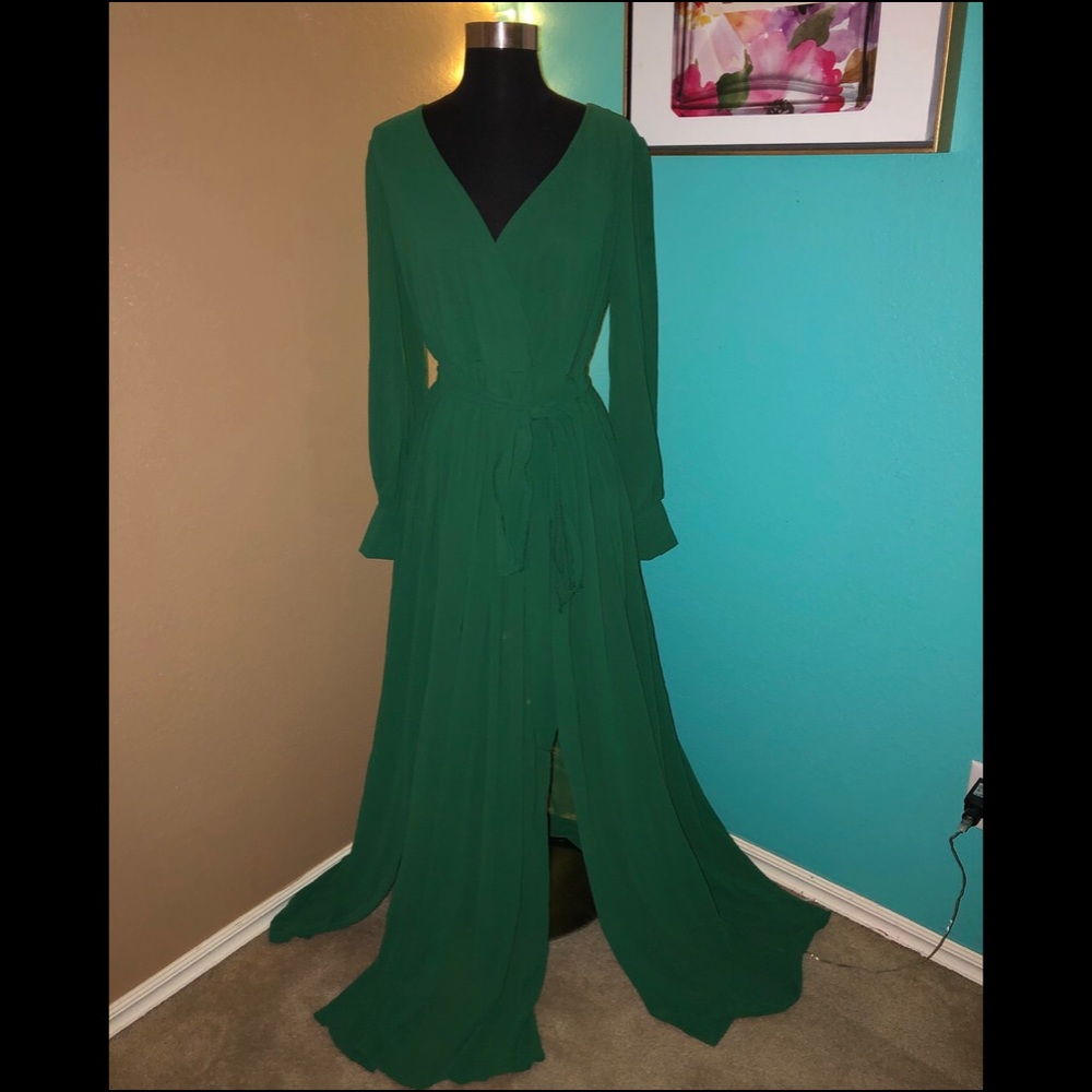 NWT GREEN MAXI DRESS NEVER WORN SIZE L